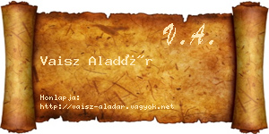 Vaisz Aladár névjegykártya